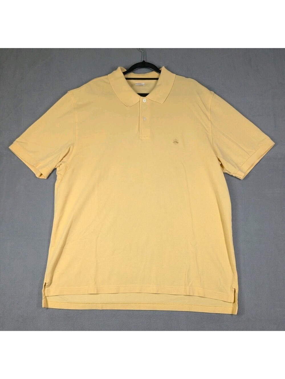 Brooks Brothers Polo Shirt Mens XL Yellow 346 Original Fit Cotton Logo Pique